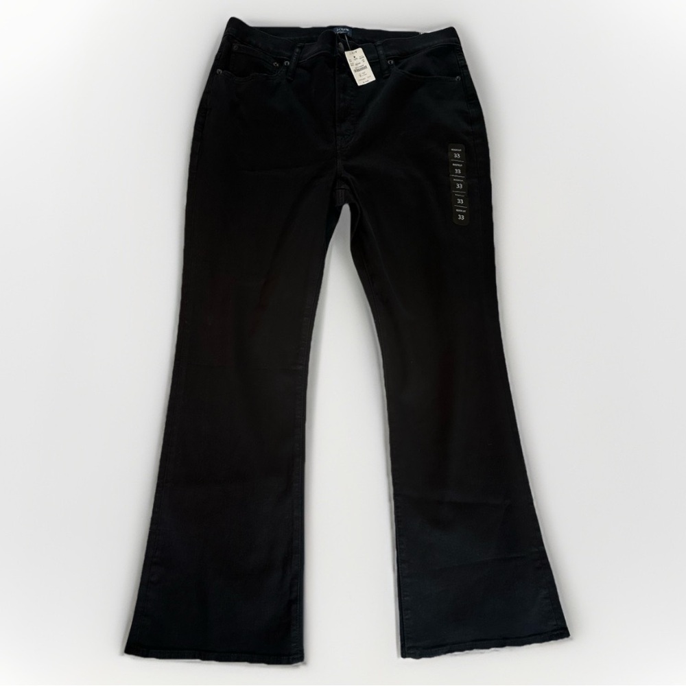 J.Crew Bootcut Denim Jeans Black NWT Stretch Zip‎ Fly Women’s Size 33 BW338